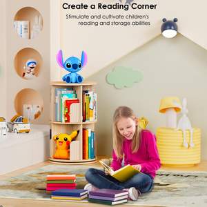 OEM personnalisé à 2 niveaux 360 affichage pivotant bibliothèque d'angle moderne réglable petite étagère rotative pour <span class=keywords><strong>chambre</strong></span> d'enfants salon - Product Image 5