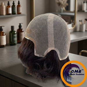 Perruque complète en cheveux naturels pour hommes, cheveux Remy, base en dentelle française HD transparente, nœuds blanchis, ligne de cheveux pré-épilée - Product Image 1