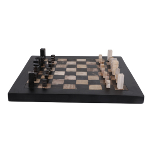 Set di Scacchi in Legno Petrificato per Tavolino da Caffè, Gioco Decorativo Classico per Soggiorno e Ufficio - Product Image 3
