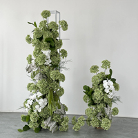 Composition florale artificielle verte et blanche pour arche de mariage, 230 cm, arche florale en soie faite à la main pour toile de fond de scène de mariage, décoration d'événements