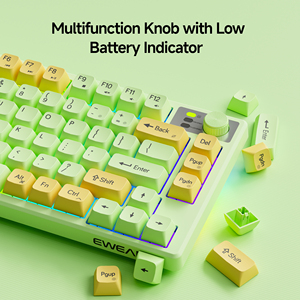 EWEADN V75 kablosuz RGB arkadan aydınlatmalı bilgisayar klavye fare seti ergonomik sessiz ofis ev dizüstü çift modlu USB/2.4G - Product Image 4