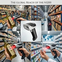 Lector de Códigos QR 1D 2D Inalámbrico Portátil Profesional de Uso Comercial N1200 OEM ODM, Escáner de Códigos de Barras con Interfaz COM