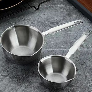 Mini-casserole de cuisine en acier inoxydable 304, anti-éclaboussures, pour lait et huile chaude, petite casserole épaissie pour usage domestique - Product Image 1