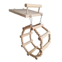 Jouet combiné écologique en bois pour oiseaux et hamsters avec échelle et balançoire pour perroquets