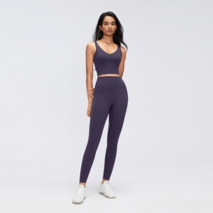 Conjunto Deportivo de Dos Piezas para Mujer, Leggings de Cintura Alta y Sujetador Deportivo de Alto Soporte, Ropa Deportiva al por Mayor, 8 Colores - Product Image 2