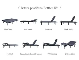 Tecforcare Có Thể Điều Chỉnh Khung Giường Chia Điều Chỉnh Điện Thông Minh Giường Cơ Sở Có Thể Điều Chỉnh Giường Với Massage