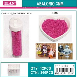 ILAN Abalorio Perline rosa da 3 mm per la creazione di gioielli, 12 pezzi per tubo - Product Image 3