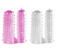 1 Paar Sex Finger Ärmel Klitoris Vibrator Stimulator Vagina Strapon Sexspielzeug Für Frau Sex Erotische Erwachsene Produkte