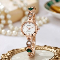 Montre Femme JY121 à Quartz de Luxe avec Strass, Bracelet Mignon en Forme de Cœur, Idéale comme Cadeau pour Fille ou Petite Amie - Vente Flash