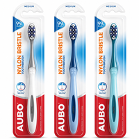 Brosse à dents en nylon à poils moyennement souples pour un nettoyage en profondeur, protège les dents dans tous les coins, brosse à dents pour adultes pour un usage domestique