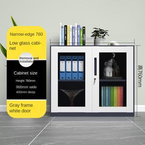 Archivador de hierro para oficina blanco moderno, gabinete de datos bajos, desmontaje, casillero de borde fino estrecho, archivador, taller de Metal - Product Image 1