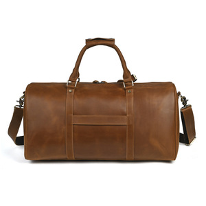 Bolsa de Viaje de Cuero Crazy Horse para Hombre, Bolsa de Hombro Cruzada Marrón de Gran Capacidad, Estilo Retro para Viajes de Negocios - Product Image 4