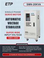 Régulateur de tension automatique numérique monophasé AVR SVC à servomoteur 20 kVA en cuivre AC 50 Hz