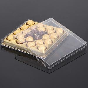 Boîte de rangement carrée en plastique acrylique conteneur PS <span class=keywords><strong>transparent</strong></span> avec couvercle alimentaire chocolat bonbons Biscuit pâtisserie faveur de <span class=keywords><strong>mariage</strong></span> étui cadeau - Product Image 2