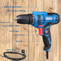 Perceuse à Main Électrique Portable HERZO 220V à Couple Élevé 300W, Capacité de Perçage 10 mm, Perceuse Électrique à Couple 35N.m