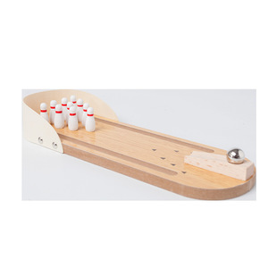 Mini juego de bolos de mesa, juguete de madera de 30,8x11,7x5cm para niños de 5 a 7 años, rompecabezas educativo y divertido con bolas rodantes - Product Image 4