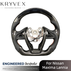 <span class=keywords><strong>Volante</strong></span> Deportivo Kryvex para Nissan Lannia Maxima con Fibra de Carbono y Pantalla LED de RPM, Cuero Perforado, 3 Radios - Product Image 3