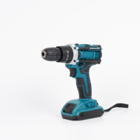 Perceuse sans fil 21V professionnelle, sans clé, couple de 28 N.m, tournevis électrique, 2 batteries au lithium de 1,3 Ah