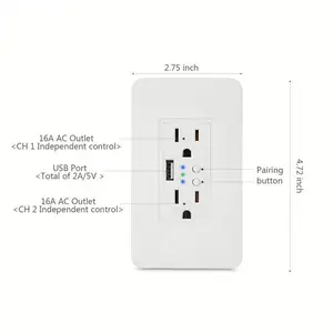 2020 dernière Version Maison Intelligente de Prise De Wifi Prise 220V Sans Fil Intelligente wifi USB Prise Électrique Multiple Prise murale