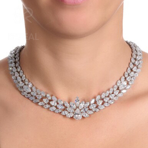 Custom 18K Gold Vvs Moissanite <b>Drop</b> Necklace <b>Earring</b> <b>Bridal</b> Set 925 Silver Lab Grown Moissanite Diamond Chain Women Jewelry - Product Image 1