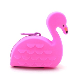 2024 Best-selling High Quality <b>Cute</b> Shaped Flamingo Silicone Coin <b>Purse</b> Silicone Bag - Product Image 3