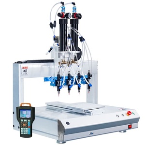 Robot de distribution de colle automatique à quatre têtes et station unique, populaire en usine, avec pompe à moteur à roulement, garantie 1 an - Product Image 2