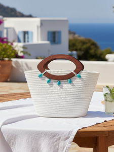 Bolso Tote Bohemio de Paja Trenzada Suave, Nuevo para Verano 2025, de Gran Capacidad, Portátil, Tipo Cesta para Verduras, para Mujer, Ideal para Vacaciones y Playa - Product Image 3