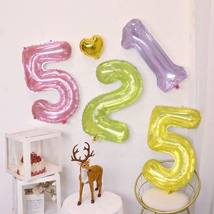 Globos de helio de gelatina para niños y adultos, decoraciones de fiesta, de aluminio, número de cristal, 16, 32 y 40 pulgadas, novedad de <span class=keywords><strong>2022</strong></span> - Product Image 2