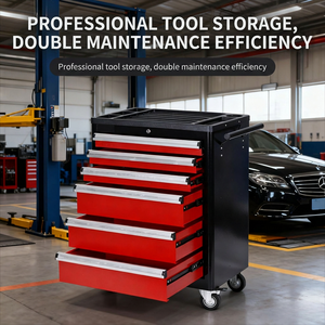 Multifunctional <b>Tool</b> <b>Cart</b> With Drawers Metal Garage Storage Organizer Industrial Design Easy Cleaning - Product Image 4