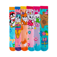 Chaussettes tubulaires de dessin animé WZ179 pour filles, enfants, chaussettes en tricot mignonnes, chaussettes hautes, chaussettes longues, vente en gros