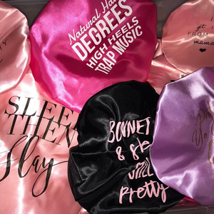 Chapeaux de nuit en soie pour femmes, couvre-chef double couche, bonnet de douche personnalisé, bonnet de sommeil réglable en satin de soie - Product Image 5