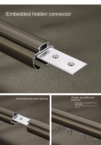 Tringles murales sur mesure, rails et supports pour rideaux, draperies et séparateurs de pièce, couleur gris doré - Product Image 5