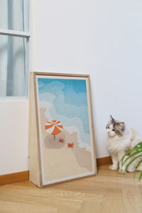 Peinture à l'huile sur toile remplaçable Design de plage Cadre en bois MDF Panneau de fibres de bois pour animaux de compagnie Scratching Board Toy Cat <span class=keywords><strong>Sisal</strong></span> Scratcher - Product Image 5