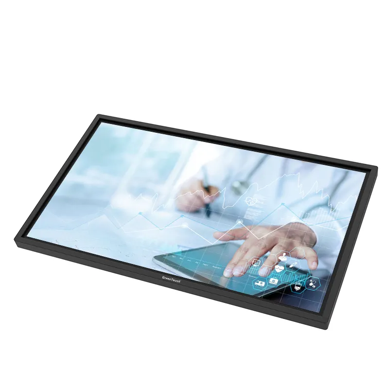 Layar LCD pintar multi sentuh 55 inci, layar sentuh LCD layar sentuh interaktif Monitor Led antarmuka USB semua dalam satu sentuhan