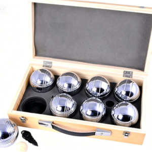 Kit <span class=keywords><strong>de</strong></span> boules <span class=keywords><strong>de</strong></span> pétanque en acier inoxydable <span class=keywords><strong>de</strong></span> 73 mm, 8 pièces, boules <span class=keywords><strong>de</strong></span> bocce avec boîte en bois pour divertissement familial en plein air, pelouse, <span class=keywords><strong>plage</strong></span> - Product Image 2