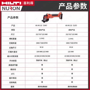 Amoladora angular Hilti Ag 4S-22 con batería de litio recargable y motor sin escobillas para corte y pulido de metal - Product Image 4