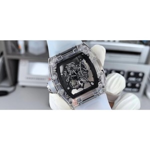 Montre automatique mécanique à tourbillon transparente en cristal, modèle 055, avec logo OEM, la plus vendue de 2026 - Product Image 3