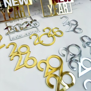 Honey And Sweetness <b>Acrylic</b> Cake Decorations 2026 New Year Party Cake Toppers Christmas Holiday Decor - Product Image 1