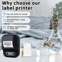 Imprimante d'étiquettes thermique portable sans fil mini, imprimante d'étiquettes pour colis d'expédition, machine à étiquettes pour petites entreprises