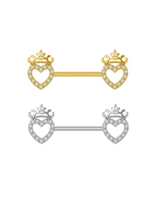 Anelli per capezzoli all'ingrosso in acciaio inossidabile placcati oro 18 carati con zirconi per gioielli da donna per matrimonio, corpo, orecchio e <span class=keywords><strong>helix</strong></span> - Product Image 3