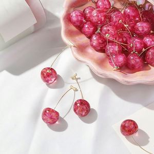 French Fashion Elegant Cherry Drop <b>Earring</b> for Women <b>Cute</b> Fruit <b>Earrings</b> Female Girl Daily Jewelry - Product Image 2