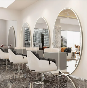 Nouvel arrivage de meubles de salon de <span class=keywords><strong>coiffure</strong></span> en or de grande taille meubles de salon de <span class=keywords><strong>coiffure</strong></span> maquillage mural miroir de salon de beauté avec LED - Product Image 5