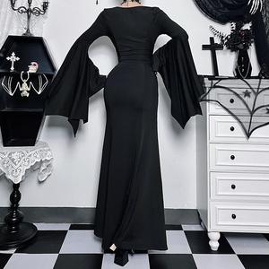 CF23528 <span class=keywords><strong>Nouvelle</strong></span> Collection Automne Robe Longue de Maternité Élégante et Ajustée, Manches Chauve-souris Style <span class=keywords><strong>Addams</strong></span> Family, Jupe Sirène Silhouette Queue de Poisson - Product Image 4