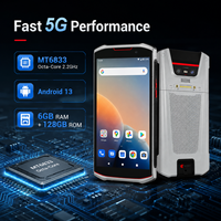 PDA genggam tangguh 6GB RAM + 128GB penyimpanan Android 13 layar 5,5 inci dan kemampuan pemindaian barcode 1D/2D terintegrasi