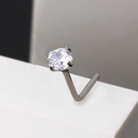 20G G23 Titanium Solid Bentuk Bintang Bulan Hati Anting Hidung Stud Perhiasan Tindik Hidung Bentuk L