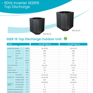 เครื่องปรับอากาศแบบติดตั้งบนพื้นและเพดาน TX 16 Seer 60 HZ ระบบทำความเย็นอย่างเดียว อินเวอร์เตอร์ R410a 60000 <span class=keywords><strong>BTU</strong></span> 5 ตัน - Product Image 4