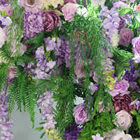 Arche de mariage style forêt avec arrangement floral, toile de fond carrée extérieure de 2,4 m avec support pour fêtes et cérémonies de mariage