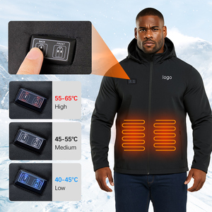 Heated Tech <strong>Jacket</strong> Heated Wholesale <strong>Winter</strong> Windbreaker <strong>Waterproof</strong> Plain Hardshell Black Men Heated <strong>Jacket</strong> - Product Image 2