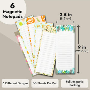 Bloc-notes magnétique autocollant détachable, carnet à fleurs, papier personnalisable, mémo de suivi et liste de tâches - Product Image 3