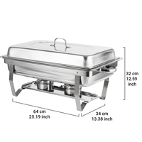 Chauffe-Plat Pliable 9L pour Buffet – Ensemble Rectangulaire en Acier Inoxydable – Vente Chaude – Équipement de Restauration Économique en Gros